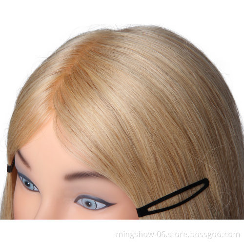 100% Human Hair Training Doll Head For Professional Perm Bleaching Dyeing Hair